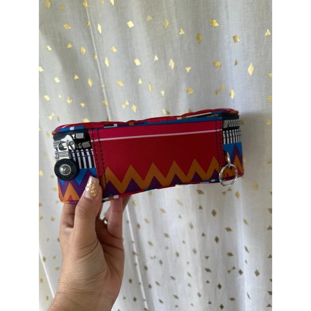 Kipling Fruit Punch Print Duobox Fold Out Compartments Pen Pencil Cosmetic Case